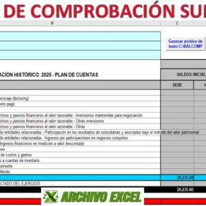 Balance de Comprobación SUNAT FV 0710 2025